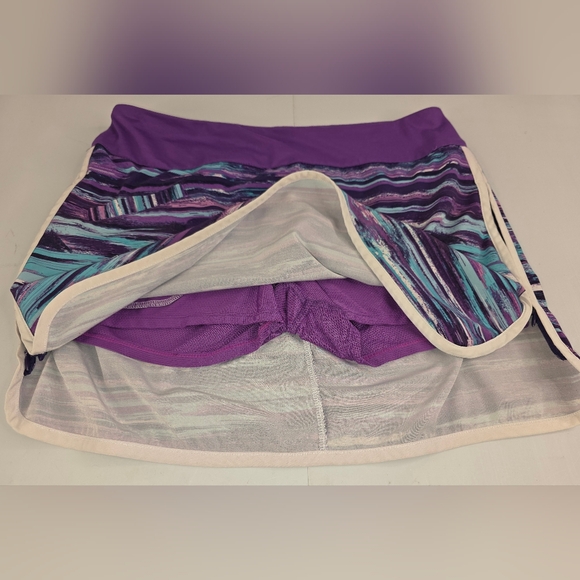 Athleta Women's Swift Zip Skort Size 6 Purple Brushstroke Deaign F-0115 - Picture 4 of 11